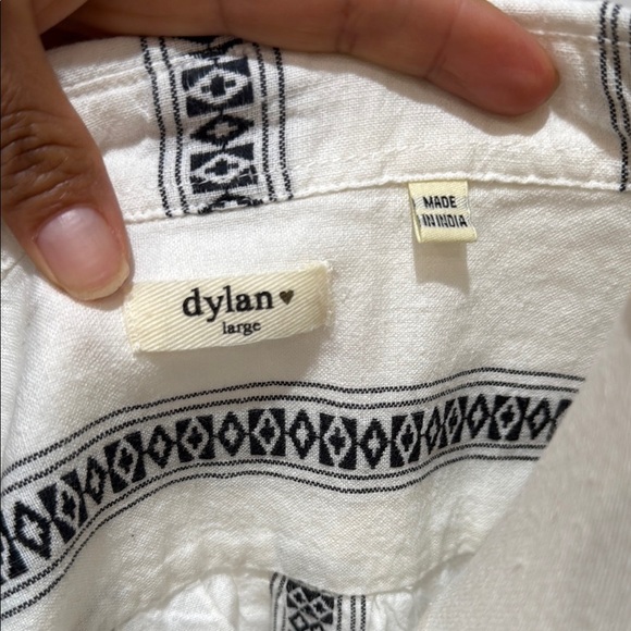 Dylan Clothing Maya Tunic Size L White and Gray Striped Swim Cover-Up - Picture 2 of 14